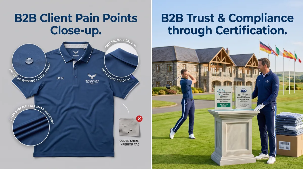 Which suppliers offer custom golf apparel for clubs in Europe?