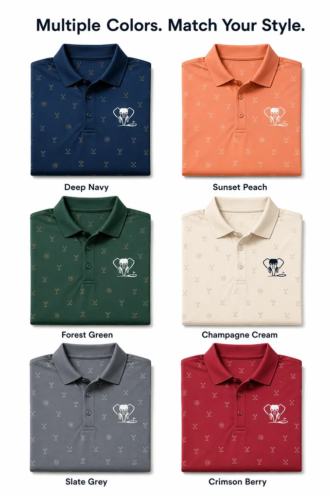 Custom 19th Hole Golf Shirt: Funny Performance Scramble Polo — custom golf shirt in 92% Polyester 8% Spandex, 3D Silicone Logo, Embroidery, Woven Label, low MOQ 50 pcs — view 5