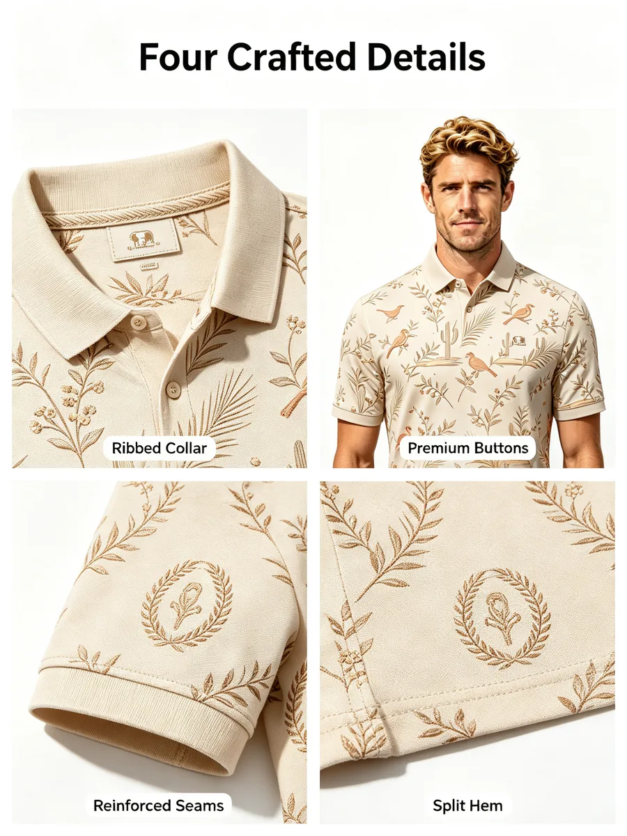 Corporate Embroidered Polo — custom golf shirt in 90% Breathable Polyester / 10% Spandex Pique Mesh (185 GSM), High-Definition Micro-Embroidery / Laser-Cut Patch, low MOQ 30 pcs — view 2