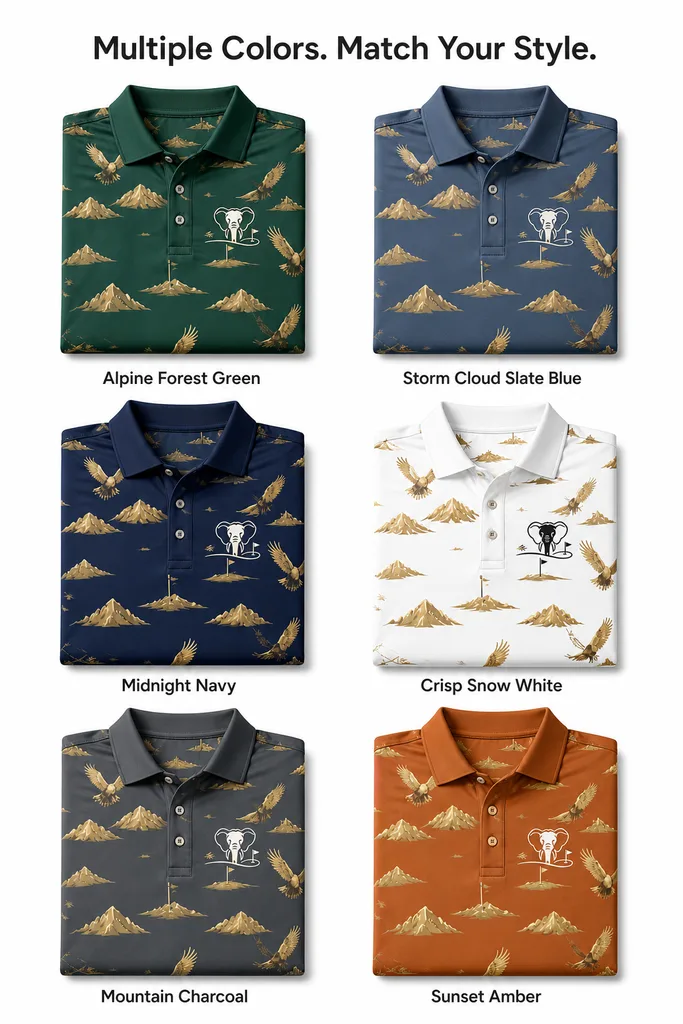 Custom Eagle Crest Golf Shirt: Athletic Performance Team Polo — custom golf shirt in 92% Polyester 8% Spandex, 3D Silicone Logo, Embroidery, Woven Label, low MOQ 50 pcs — view 4