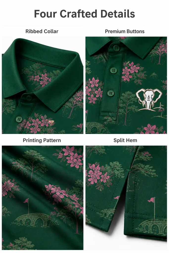 Custom Major Championship Golf Shirt: Sublimated Resort Team Polo — custom golf shirt in 92% Polyester 8% Spandex, 3D Silicone Logo, Embroidery, Woven Label, low MOQ 50 pcs — view 3