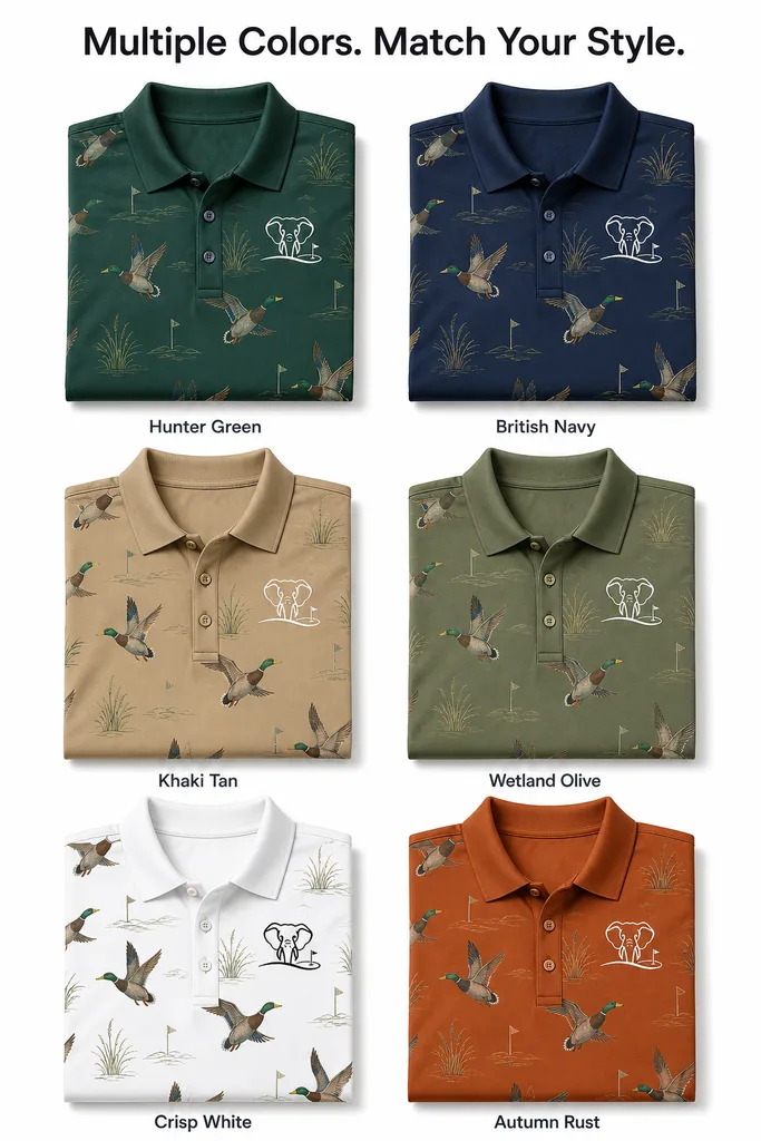 Custom Mallard Duck Golf Shirt: Quick-Dry Novelty Team Polo — custom golf shirt in 92% Polyester 8% Spandex, 3D Silicone Logo / Embroidery / Woven Label, low MOQ 50 pcs — view 2