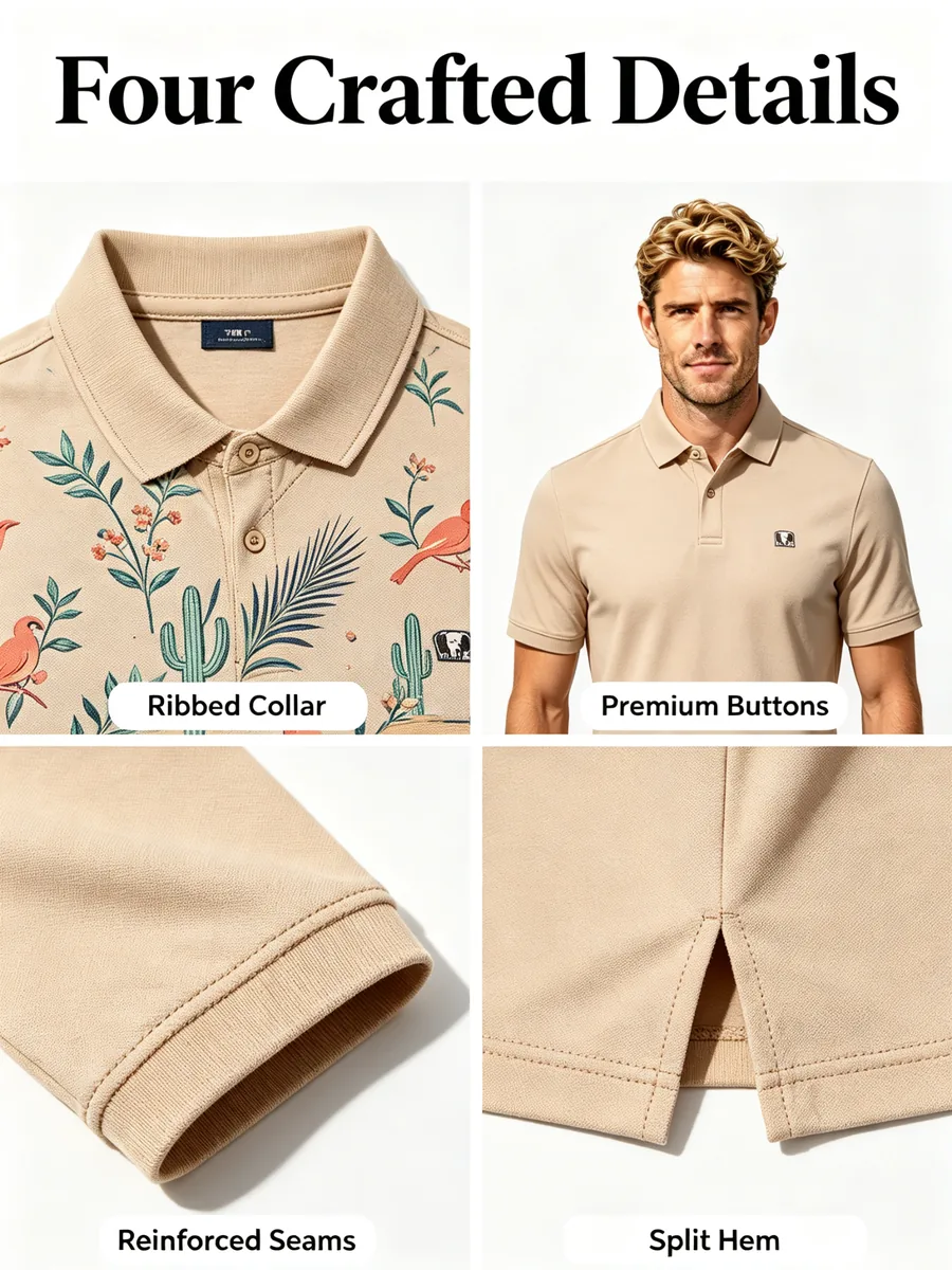 Sublimated Golf Polo — custom golf shirt in 92% Breathable Polyester / 8% Spandex Knit (170 GSM), Full-Bleed Digital Sublimation Dye, low MOQ 50 pcs — view 3