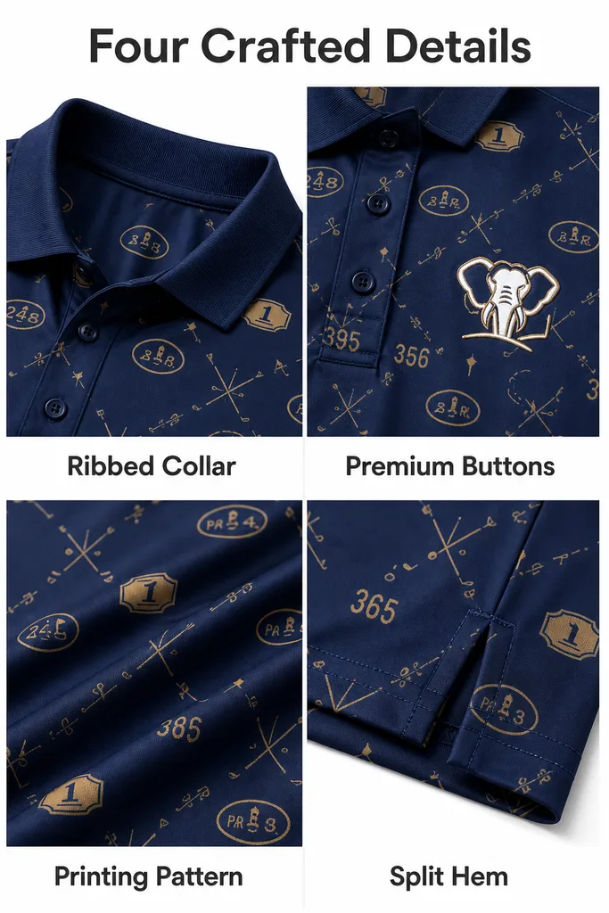 Custom Tee Marker Golf Polo: Novelty Moisture-Wicking Team Wear — custom golf shirt in 92% Polyester 8% Spandex, 3D Silicone Logo, Embroidery, Woven Label, low MOQ 50 pcs — view 5
