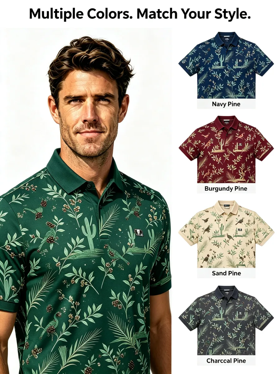 Recycled RPET Golf Polo — custom golf shirt in 88% GRS-Certified Recycled Polyester / 12% Spandex (170 GSM), Water-Based Eco Print / Recycled Thread Embroidery, low MOQ 50 pcs — view 4