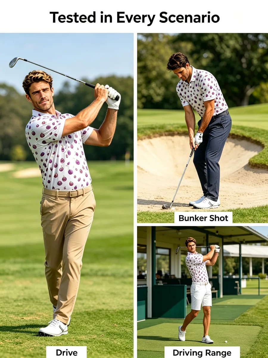 Quiet Luxury Mediterranean Fig Golf Polo - Monochrome Fine-Line Silky Drape VIP Shirt — custom golf shirt in 92% Micro-Poly / 8% Spandex Interlock (170 GSM), Full-Bleed Digital Sublimation Dye, low MOQ 50 pcs — view 4