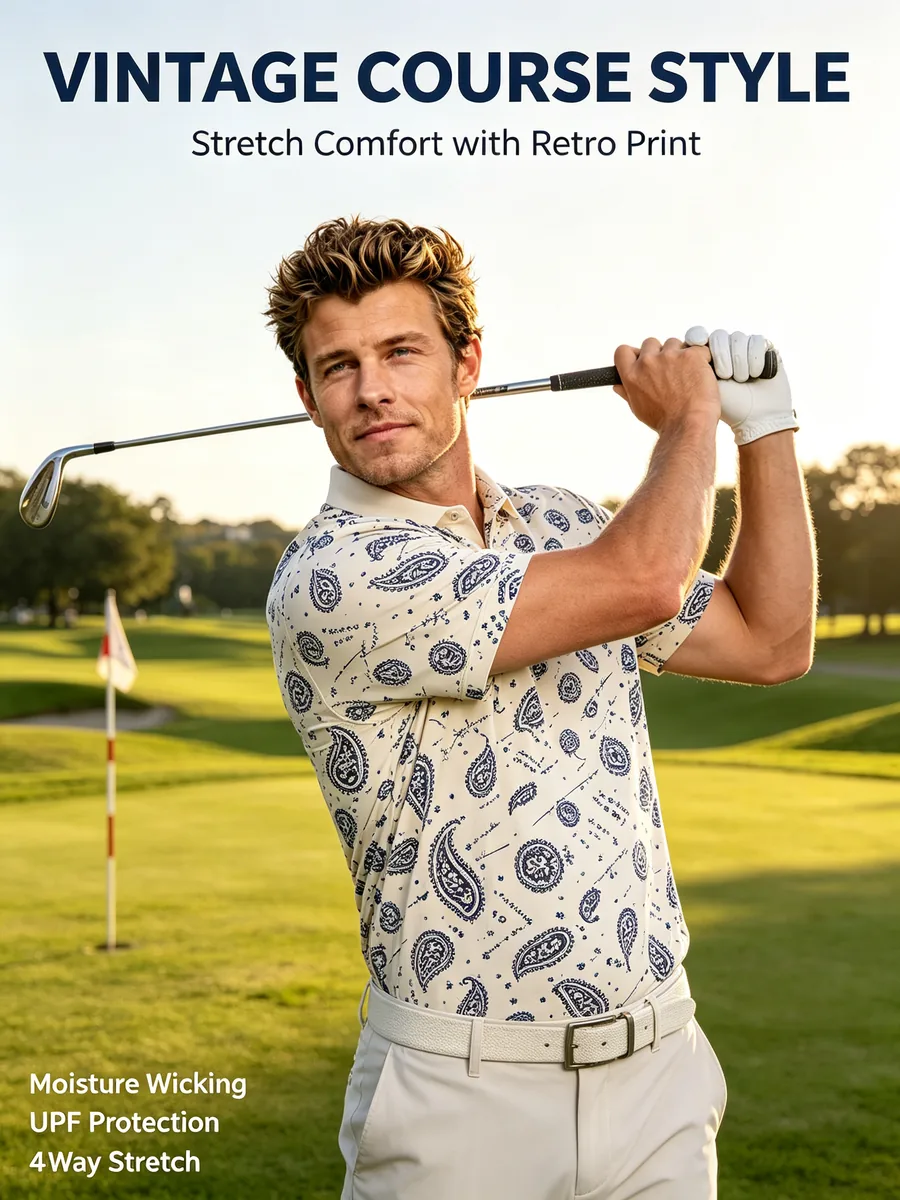 Men's Performance Golf Polo — custom golf shirt in 88% Micro-Polyester / 12% Spandex Interlock (175 GSM), High-Density Embroidery / 3D Silicone / Screen Print / Sublimation, low MOQ 50 pcs — view 4