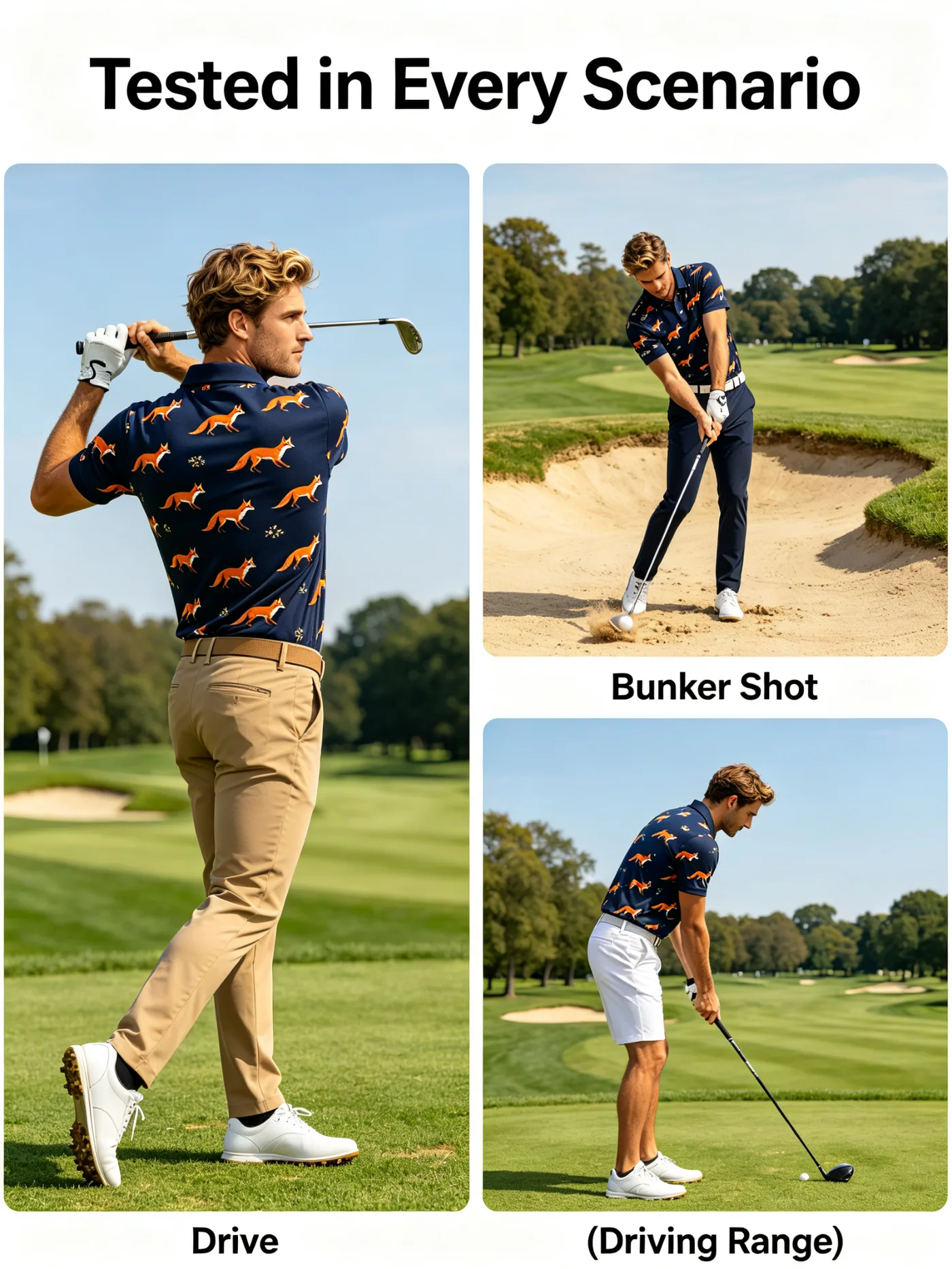 Custom Timber Wolf All Over Print Golf Polo Shirt — custom golf shirt in 92% Polyester / 8% Spandex Technical Knit, Sublimation / 3D Silicone / Embroidery, low MOQ 50 pcs — view 6