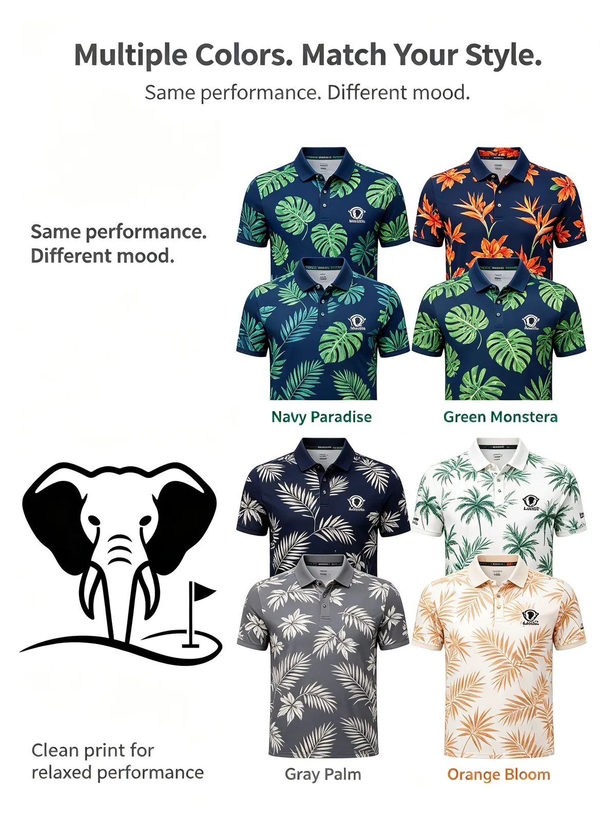 Hawaiian Tropical Golf Shirt: Sublimated UPF 50+ Team Polos — Colorway 1 — custom golf shirt in 92% Polyester 8% Spandex, Custom Logo, low MOQ 50 pcs — view 4