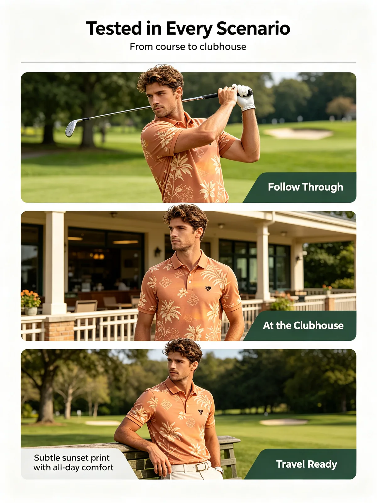 Wholesale Floral Golf Shirts: Dry-Fit Athletic Performance Polos — Colorway 1 — custom golf shirt in 92% Polyester 8% Spandex, Custom Logo, low MOQ 50 pcs — view 3