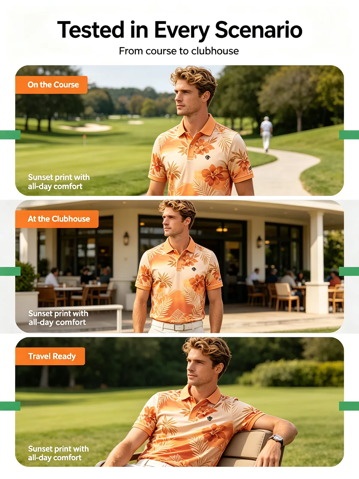 Wholesale Floral Golf Shirts: Dry-Fit Athletic Performance Polos — Colorway 2 — custom golf shirt in 92% Polyester 8% Spandex, Custom Logo, low MOQ 50 pcs — view 3